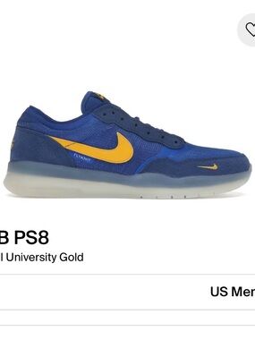 Nike label with Deep Royal and University Gold accents
